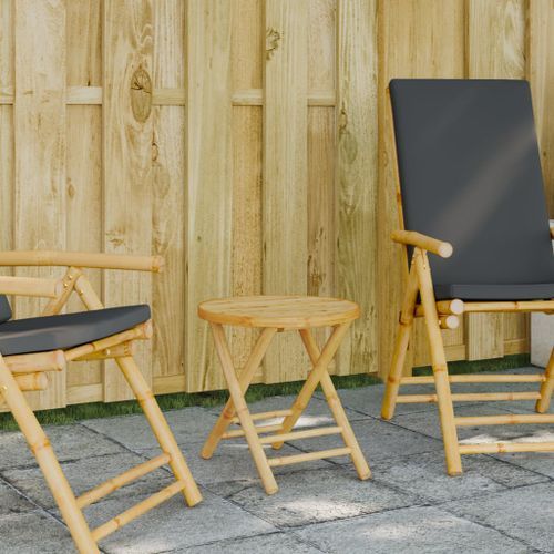 Table de jardin pliable Ø45x45 cm bambou - Photo n°2; ?>