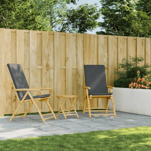 Table de jardin pliable Ø45x45 cm bambou - Photo n°3; ?>