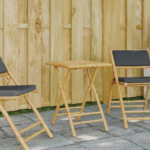 Table de jardin pliable 55x55x75 cm bambou - Photo n°2; ?>