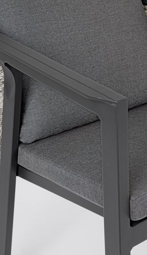 Table de jardin rectangle avec 6 chaises aluminium gris Cody - Photo n°3; ?>