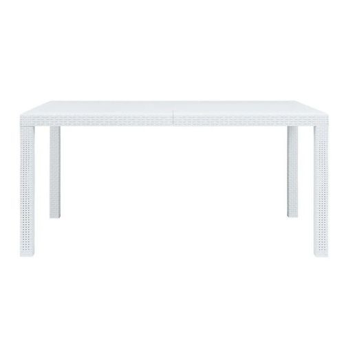 Table de jardin rectangulaire plastique blanc Terdi 150 cm - Photo n°2; ?>