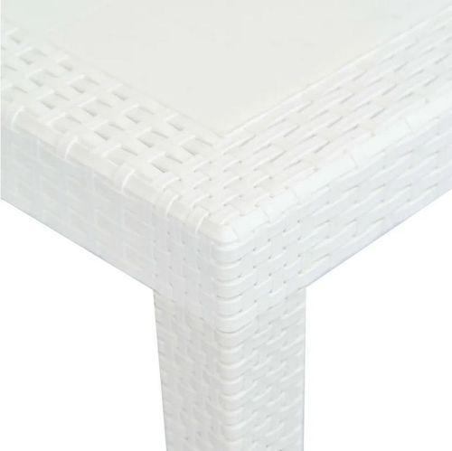 Table de jardin rectangulaire plastique blanc Terdi 150 cm - Photo n°3; ?>