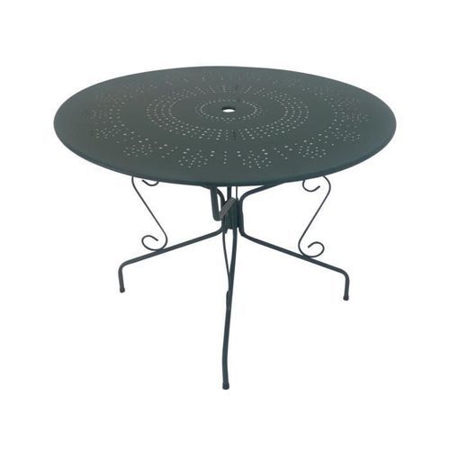 Table De Jardin Romantique En Fer Forgé Avec Trou Central Pour Parasol - 95 Cm - Vert/Gris 4 Table de jardin romantique en fer forgé avec trou central pour parasol - 95 cm - Vert/Gris - Photo n°2; ?>
