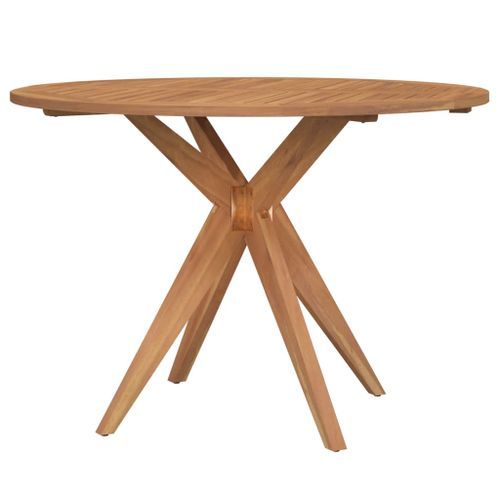 Table de jardin ronde Ø85x75 cm bois d'acacia solide - Photo n°2; ?>