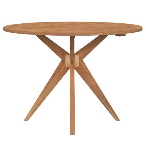 Table de jardin ronde Ø85x75 cm bois d'acacia solide - Photo n°3; ?>