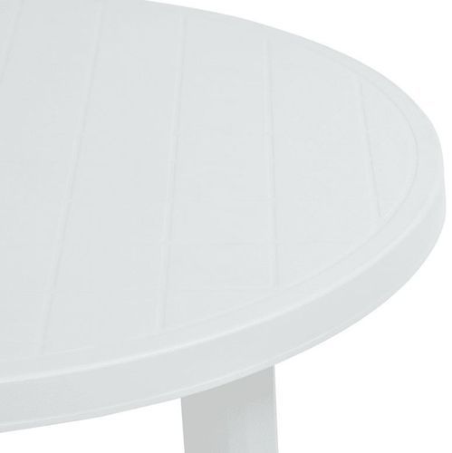 Table de jardin ronde plastique blanc Assoa - Photo n°3; ?>