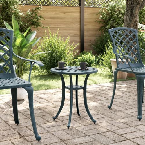 Table de jardin vert Ø48x53 cm aluminium coulé - Photo n°3; ?>