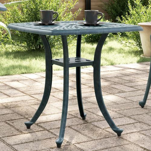 Table de jardin vert 53x53x53 cm aluminium coulé - Photo n°2; ?>