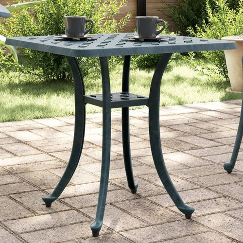 Table de jardin vert 53x53x53 cm aluminium coulé - Photo n°2; ?>