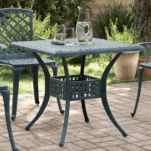 Table de jardin vert 80x80x75 cm aluminium coulé - Photo n°2; ?>