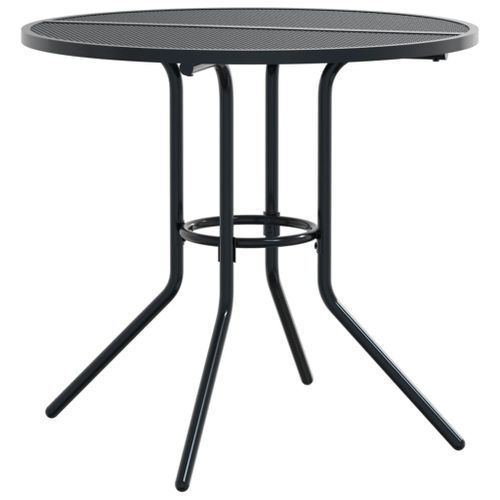 Table de patio ronde anthracite acier enduit de poudre - Photo n°2; ?>