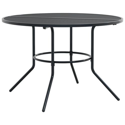 Table de patio ronde anthracite acier enduit de poudre - Photo n°2; ?>