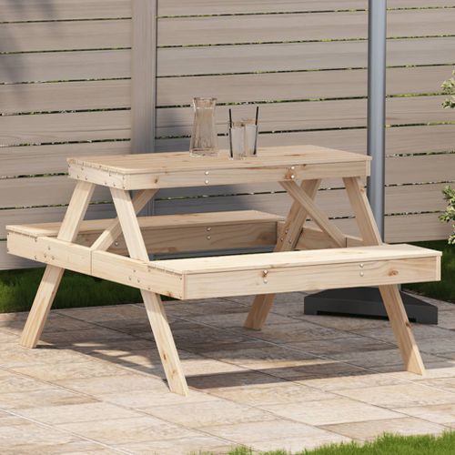 Table de pique-nique 105x134x75 cm bois massif de pin - Photo n°2; ?>