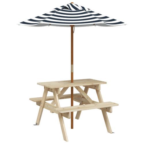 Table de pique-nique pour 4 enfants avec parasol bois de sapin - Photo n°2; ?>