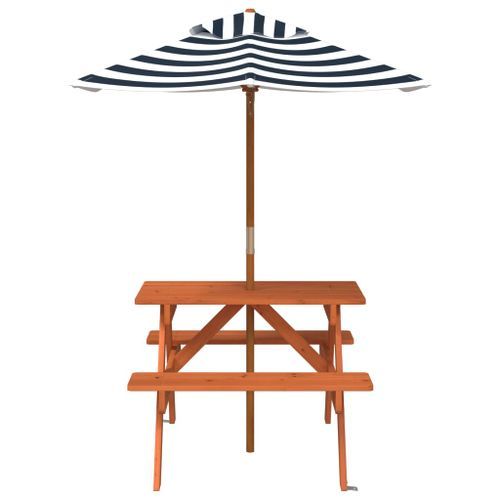 Table de pique-nique pour 4 enfants avec parasol bois de sapin - Photo n°3; ?>