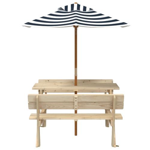 Table de pique-nique pour 4 enfants avec parasol bois de sapin - Photo n°3; ?>