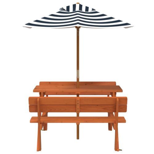 Table de pique-nique pour 4 enfants avec parasol bois de sapin - Photo n°3; ?>