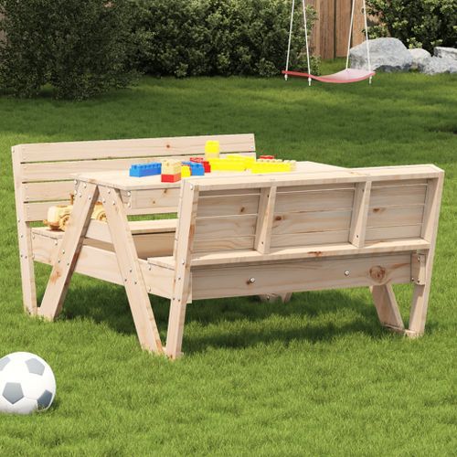 Table de pique-nique pour enfants 88x122x58 cm bois massif pin - Photo n°2; ?>