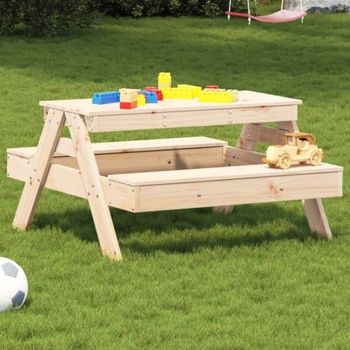 Table de pique-nique pour enfants 88x97x52cm bois massif de pin - Photo n°2; ?>