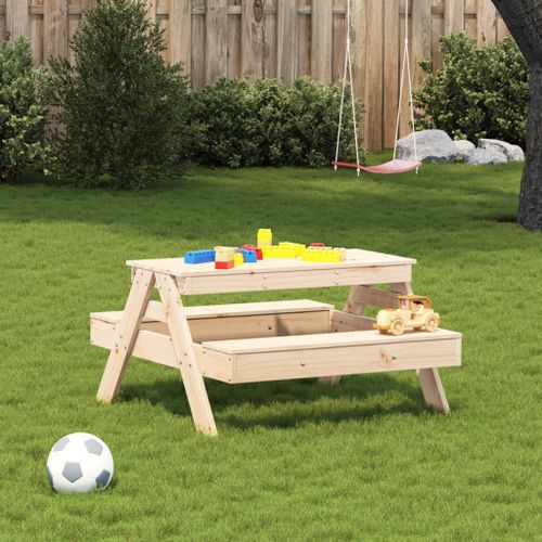 Table de pique-nique pour enfants 88x97x52cm bois massif de pin - Photo n°3; ?>