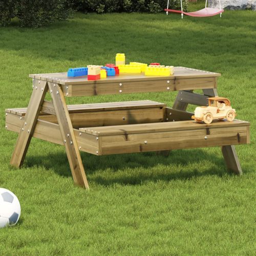 Table de pique-nique pour enfants bois de pin imprégné - Photo n°2; ?>