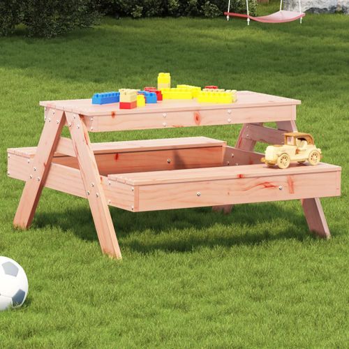 Table de pique-nique pour enfants bois massif de douglas - Photo n°2; ?>