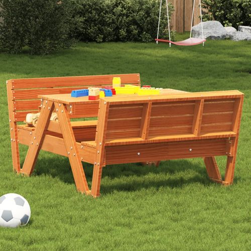 Table de pique-nique pour enfants marron bois massif pin - Photo n°2; ?>