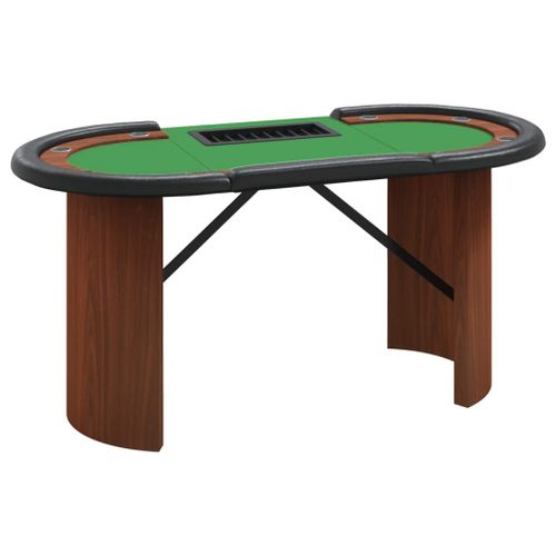 Table de poker 8 joueurs avec plateau à jetons Vert 160x80x75cm - Photo n°2; ?>