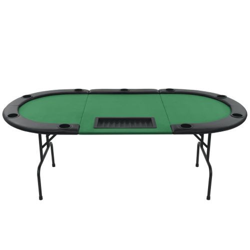 Table de poker pliable pour 9 joueurs 3 plis Ovale Vert - Photo n°3; ?>