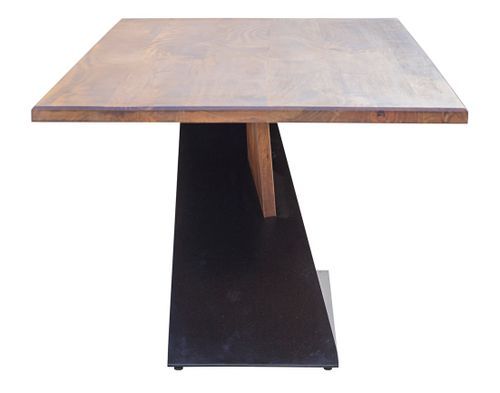 Table de repas rectangulaire en bois de manguier et acier noir Munko 190 cm - Photo n°3; ?>
