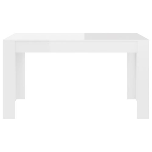 Table de salle à manger Blanc brillant 140x74,5x76 cm - Photo n°3; ?>