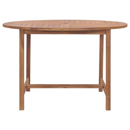 Table de salle à manger de jardin Ø110x75cm Bois massif de teck - Photo n°2; ?>