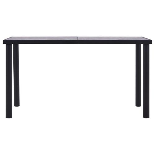 Table de salle à manger Noir et gris béton 140x70x75 cm MDF - Photo n°2; ?>