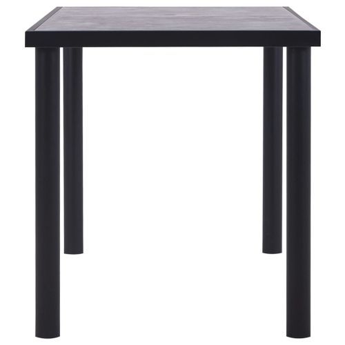 Table de salle à manger Noir et gris béton 140x70x75 cm MDF - Photo n°3; ?>