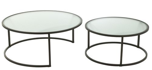 Table de salon 2 set métal noir Fanie H 38 cm - Photo n°2; ?>