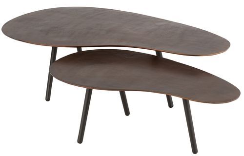Table de salon goutte aluminium marron Gepeto L 120 cm - Photo n°2; ?>