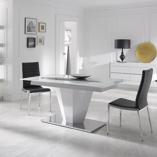 Table design à rallonge Crème Robia 160-200 cm - Photo n°3; ?>