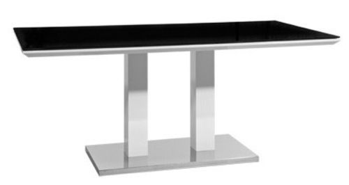 Table design Laqué blanc et Verre noir Kong 180 - Photo n°2; ?>