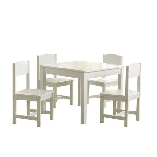 Table et 4 chaises blanc Farmhouse Kidkraft 21455 - Photo n°2; ?>