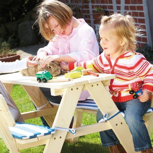 Table et bancs enfant épicéa massif clair Nicki & Lehne - Photo n°2; ?>