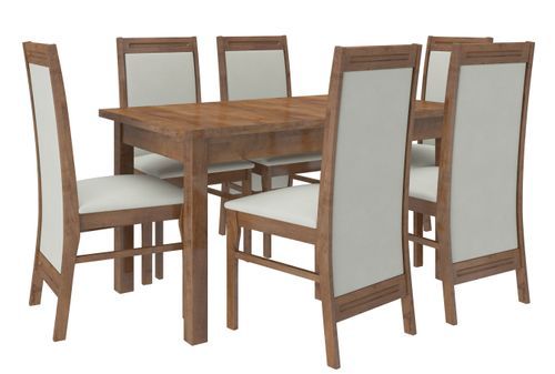 Table extensible 140/180 cm en bois marron Komba - Photo n°3; ?>