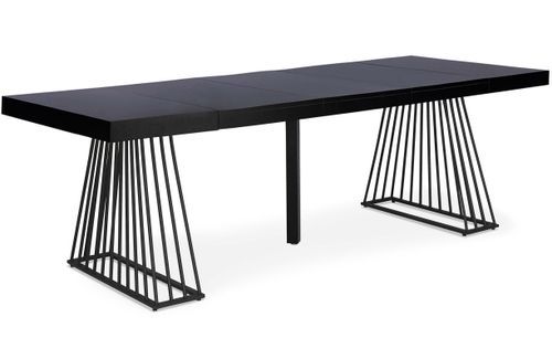 Table extensible 4 à 10 personnes bois et pieds métal noir L 100 à 240 cm Loïs - Photo n°3; ?>