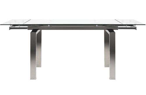 Table extensible 4 à 10 places L 140 à 200 cm verre et pieds métal chromé Prime - Photo n°2; ?>