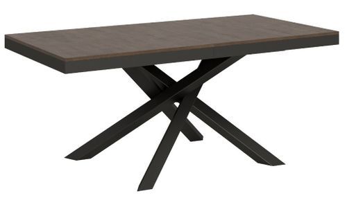 Table extensible 6 à 12 personnes bois foncé et pieds entrelacés anthracite L 160 à 264 cm Klass - Photo n°3; ?>