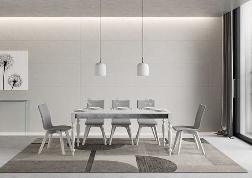 Table extensible 6 à 12 places L 160 à 264 cm bois blanc Romencia - Photo n°3; ?>