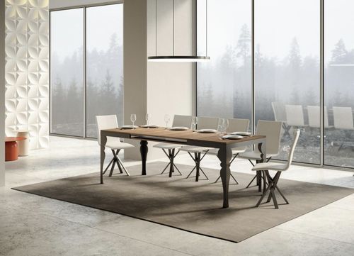 Table extensible 6 à 12 places L 160 à 264 cm bois naturel et pieds gris foncé Patone - Photo n°3; ?>