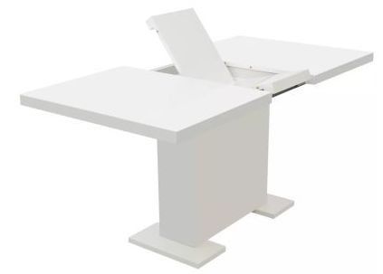 Table extensible blanc brillant Kama 120-150 cm - Photo n°2; ?>