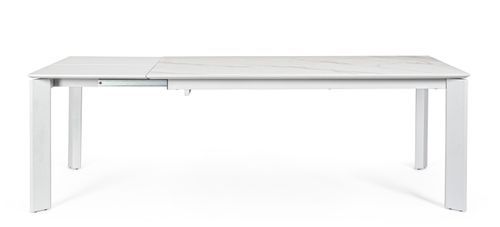 Table extensible blanche en céramique et acier Kerry 160/220 cm - Photo n°2; ?>