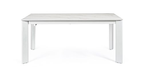 Table extensible blanche en céramique et acier Kerry 160/220 cm - Photo n°3; ?>