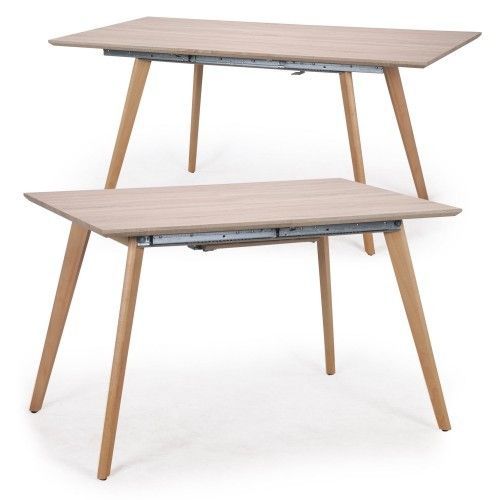 Table extensible bois chêne clair Kim 120-160 cm - Photo n°3; ?>